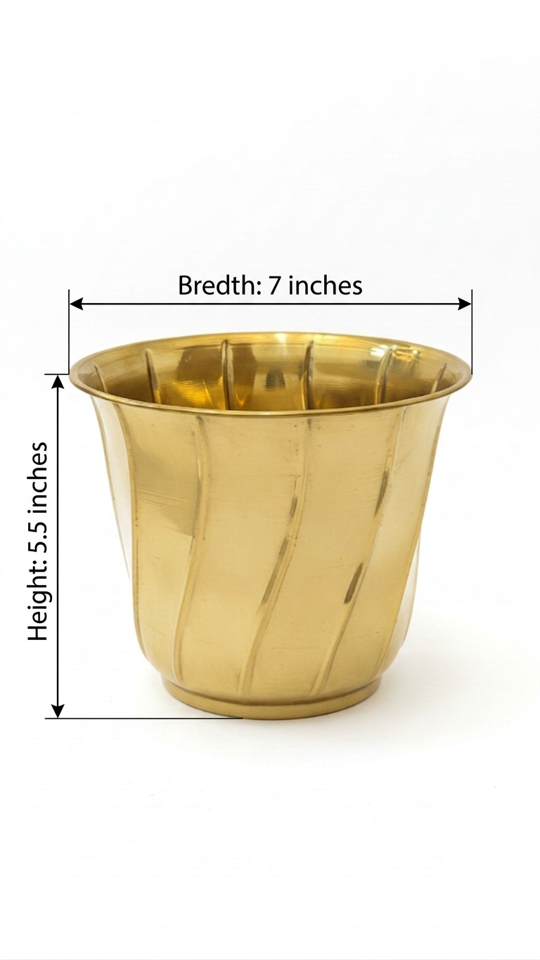 Svarn Studio pure brass decorative planter bowl handcrafted hammered finish 6 8 10 12 inch home decor