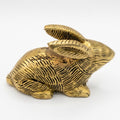Svarn Studio Brass Rabbit Figurine | Sitting Pose | Antique Gold | 9.5 cm