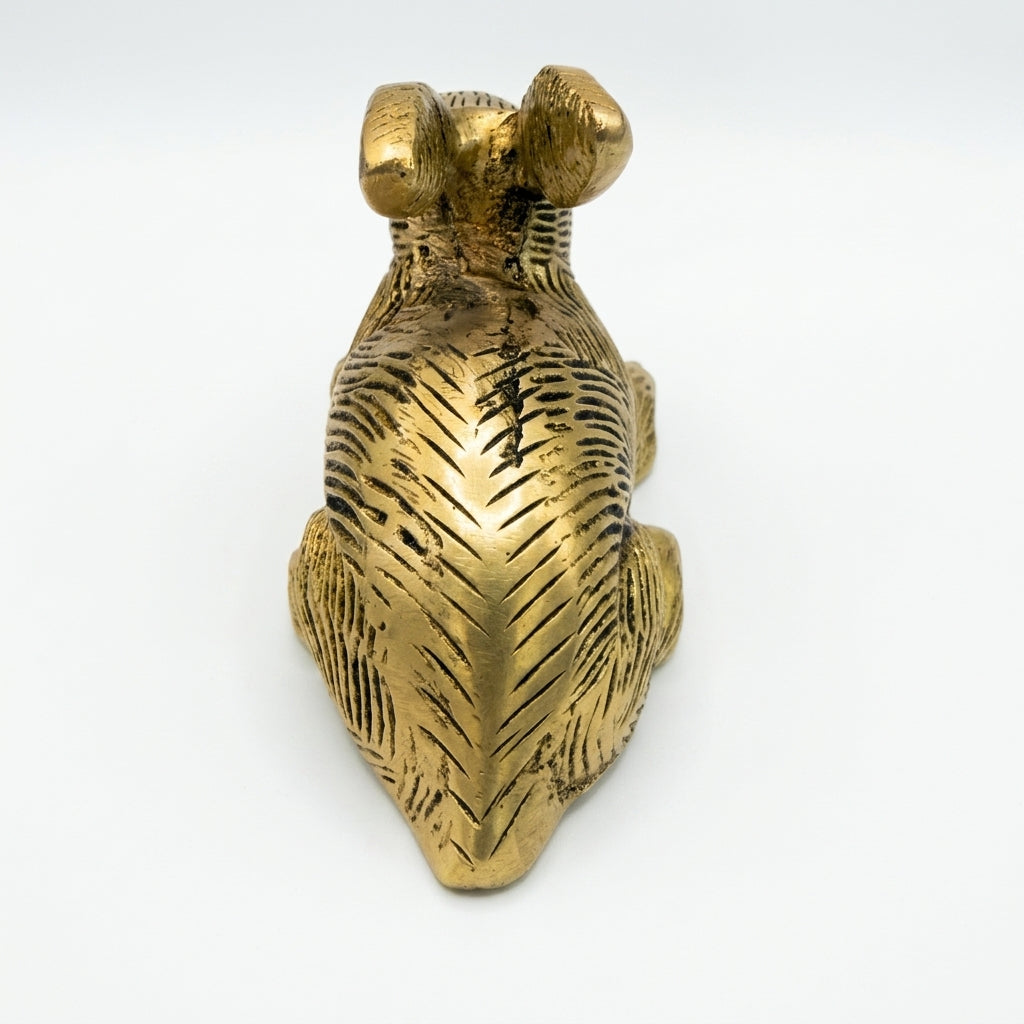 Svarn Studio Brass Rabbit Figurine | Sitting Pose | Antique Gold | 9.5 cm