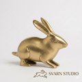 Svarn Studio Brass Rabbit Figurine | Gold Finish | Home Décor Sculpture