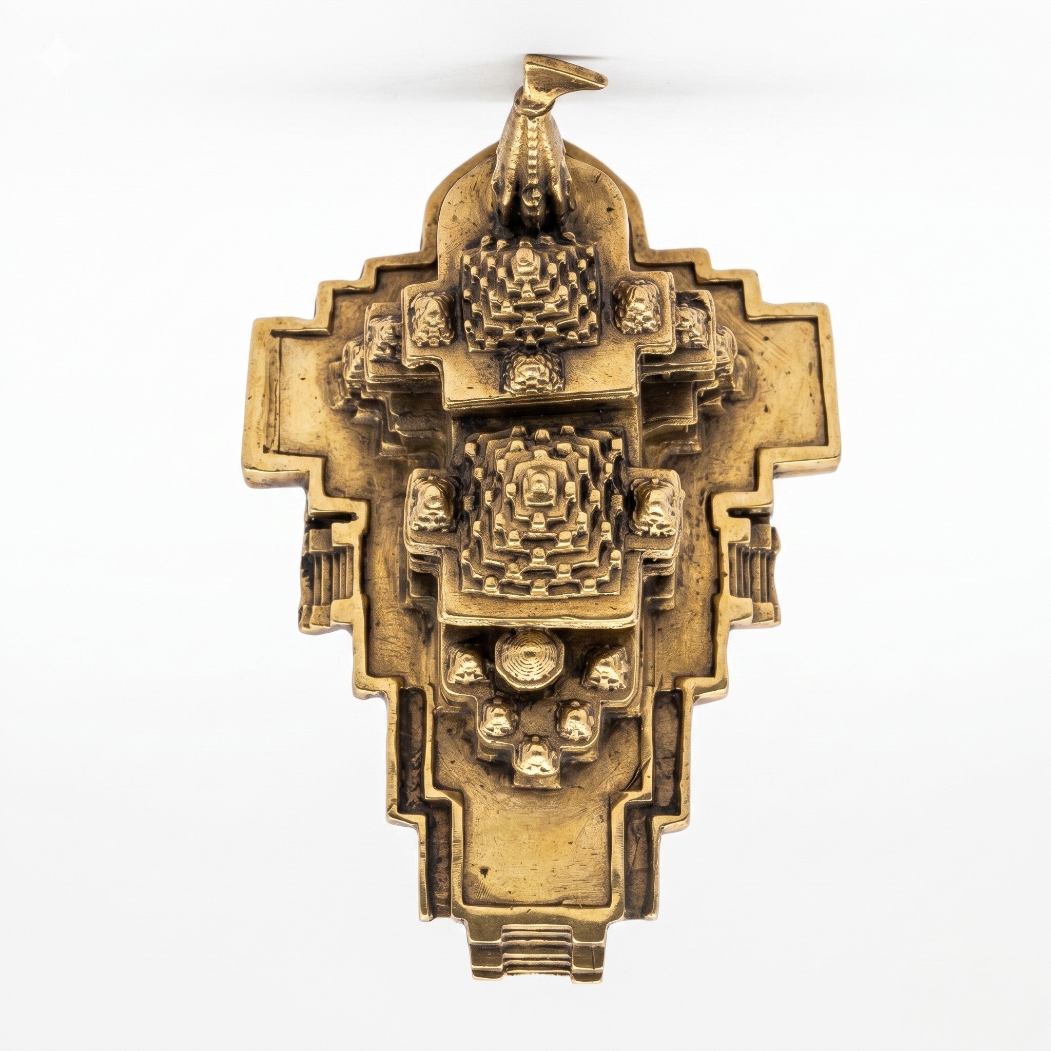 Svarn Studio Brass Ram Mandir - Five-panel lifestyle collage: Luxury Puja Room with brass diyas and marigolds, Executive Office desk close-up, Living Room console with incense, Bookshelf with bonsai, Car dashboard with mountain view - The Divine Collection Pure Brass Ram Mandir