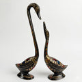 Svarn Studio Brass Swan Figurine Set of 2 - Living Room Lifestyle