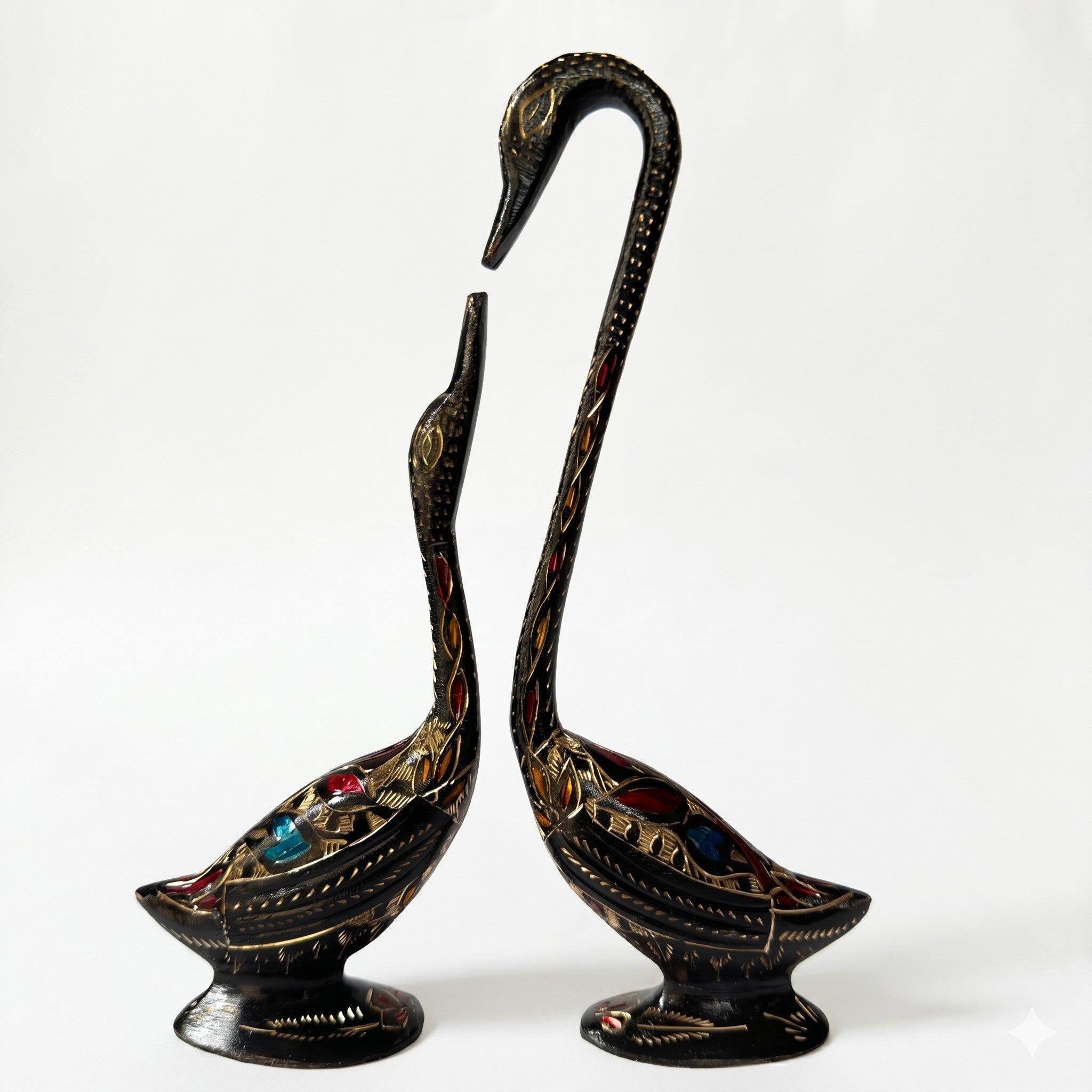 Svarn Studio Brass Swan Figurine Set of 2 - Office Lifestyle