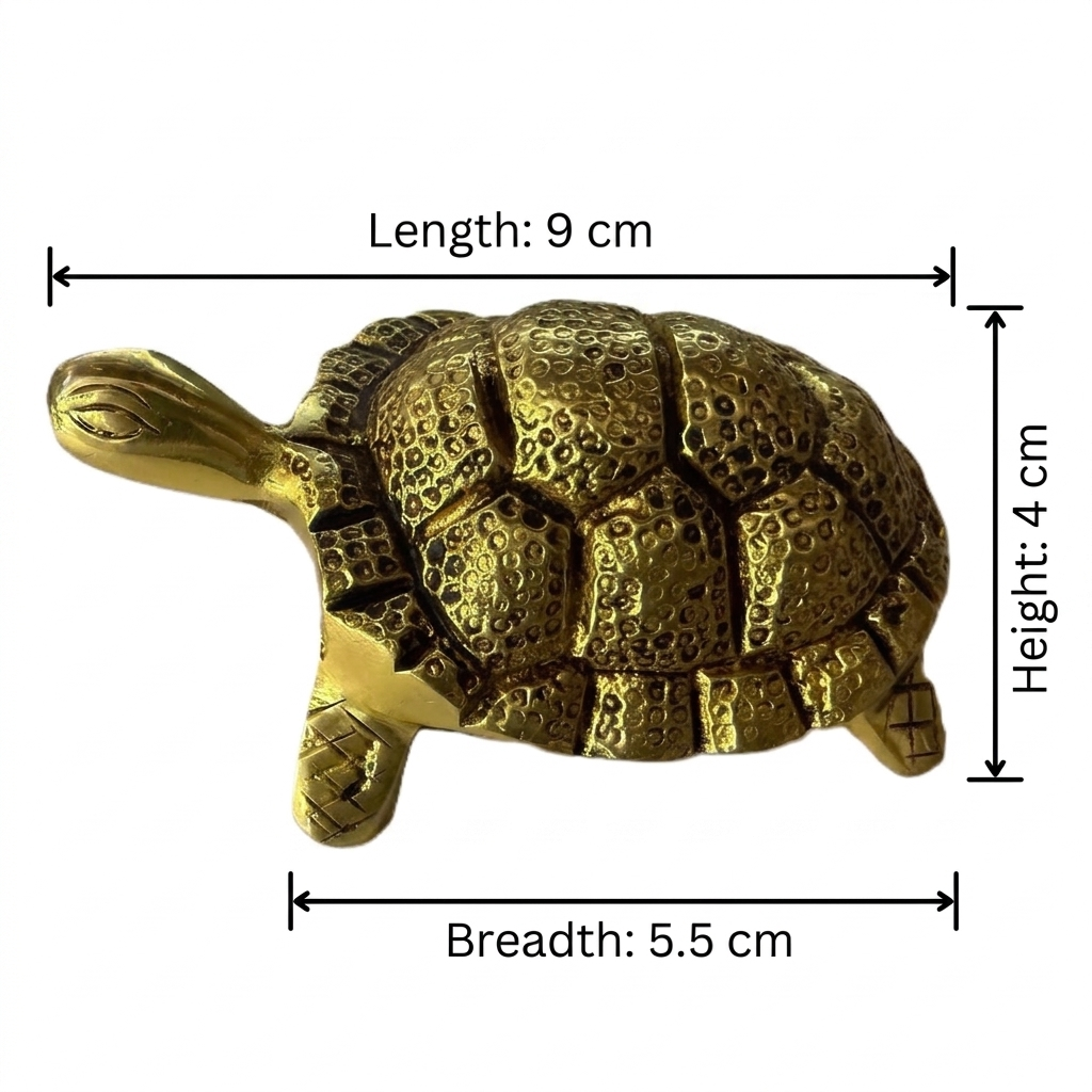 Svarn Studio Brass Small Tortoise Figurine, Handcrafted Premium Antique Fine Design
