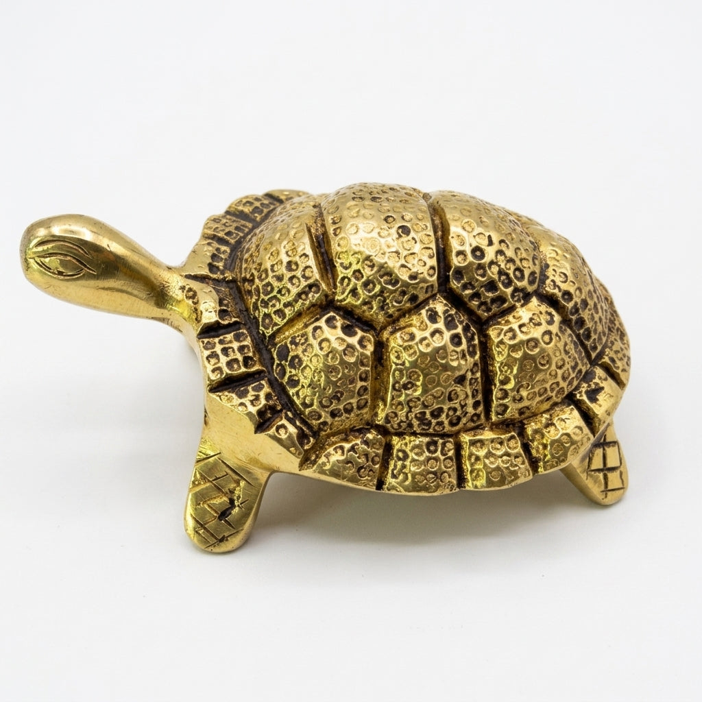Svarn Studio Brass Small Tortoise Figurine, Handcrafted Premium Antique Fine Design
