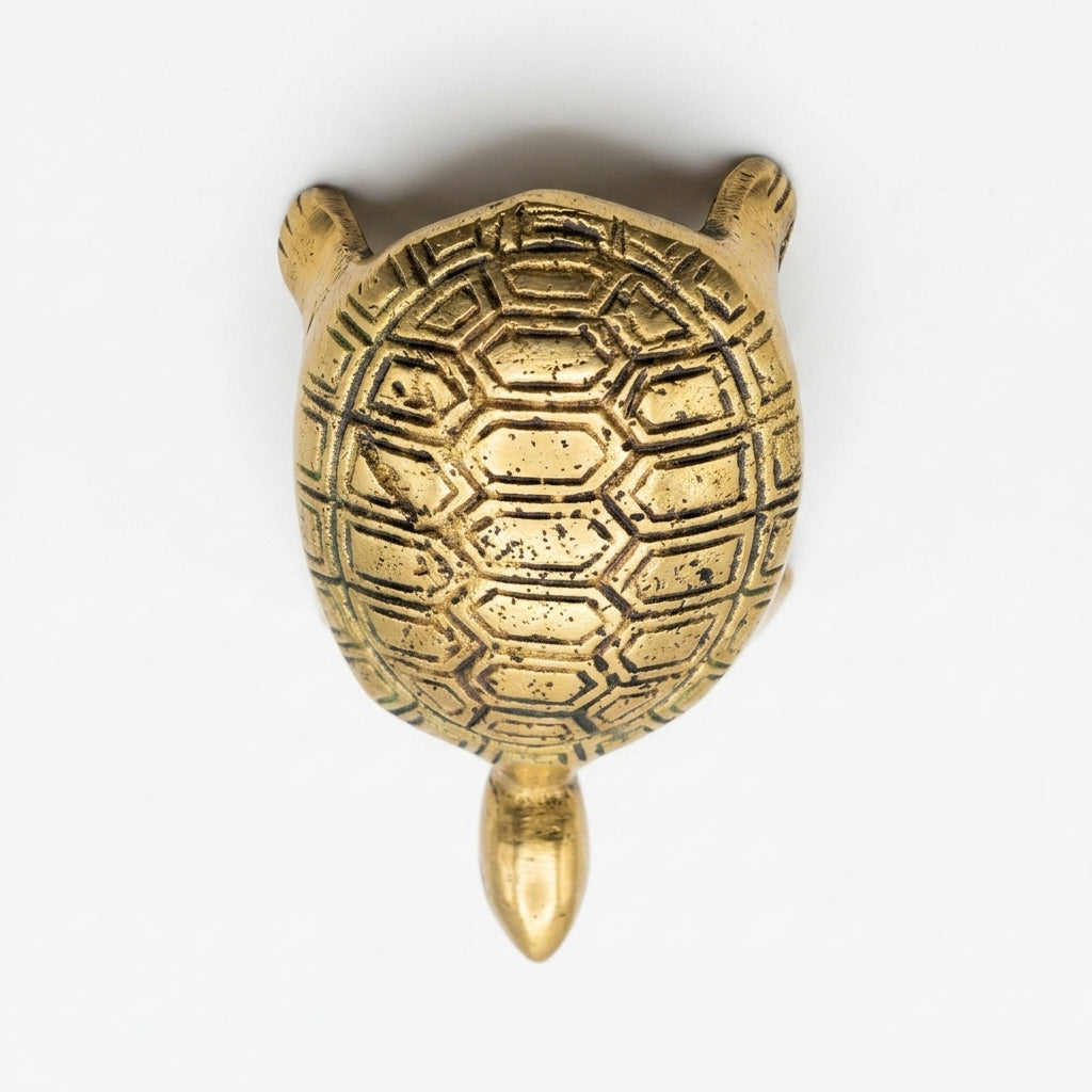 Svarn Studio Brass Small Tortoise Figurine, Handcrafted Premium Antique Fine Design