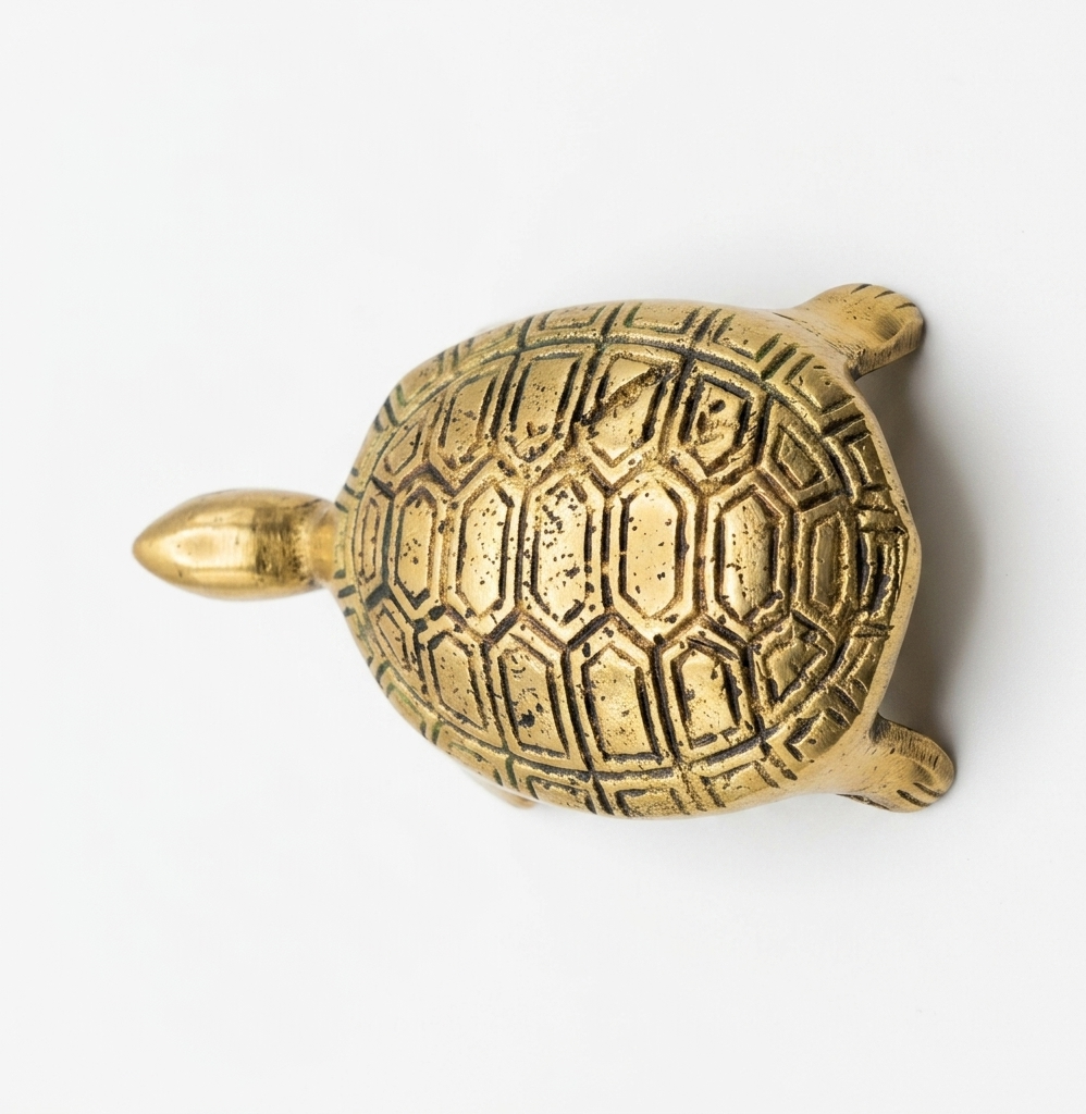 Svarn Studio Brass Small Tortoise Figurine, Handcrafted Premium Antique Fine Design