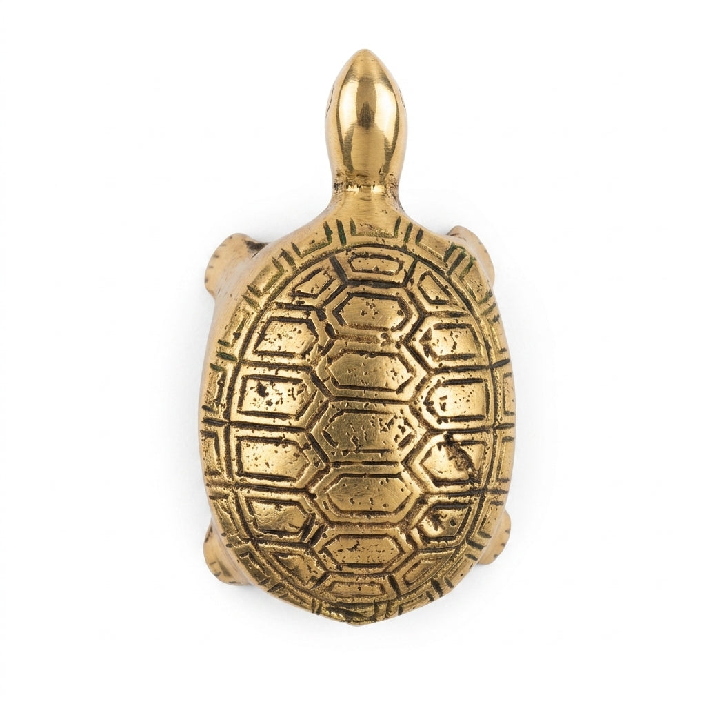 Svarn Studio Brass Small Tortoise Figurine, Handcrafted Premium Antique Fine Design