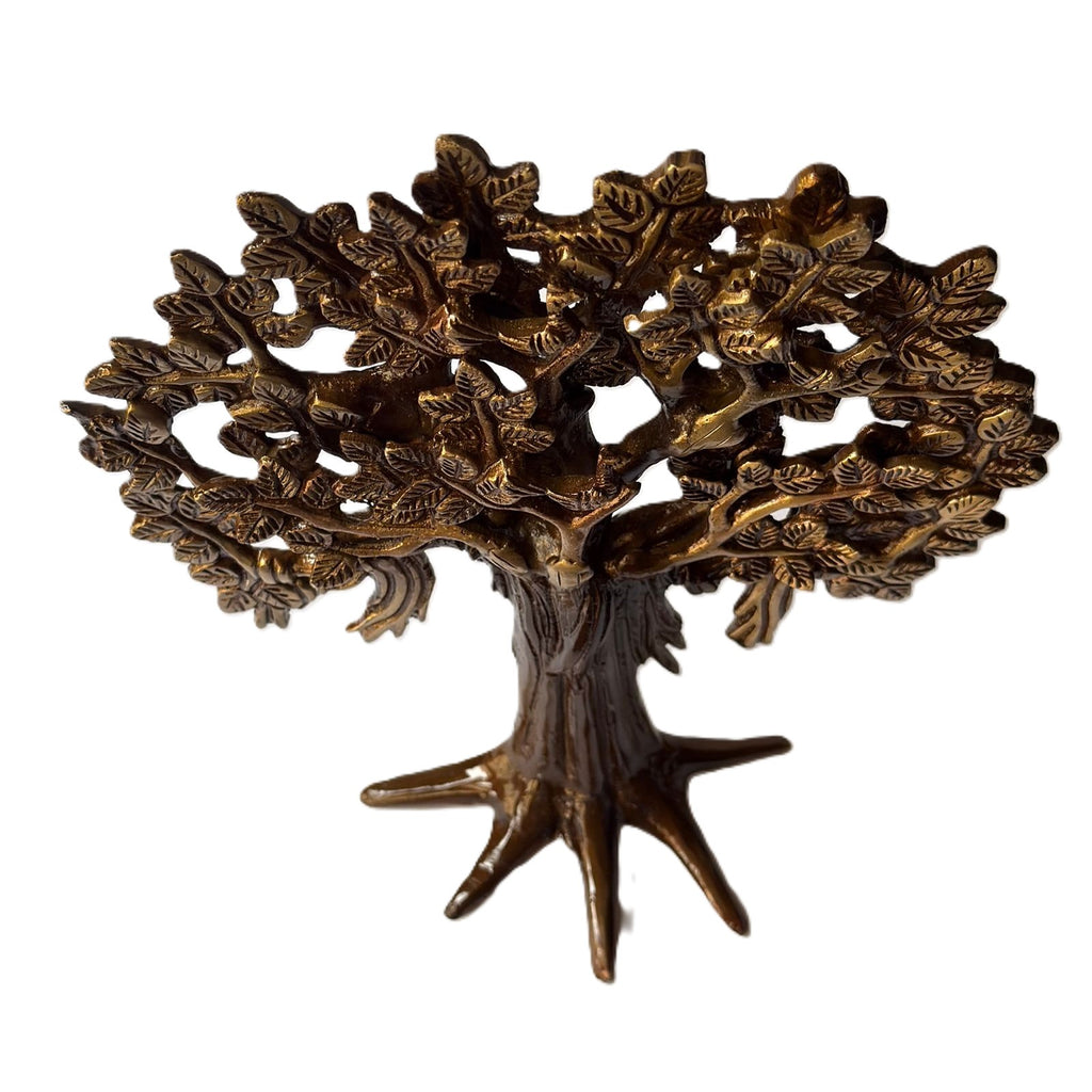 Svarn Studio Brass Kalpavriksha | Wish-Fulfilling Tree | Antique Gold Showpiece, Height 10.5 inch Premium Collection