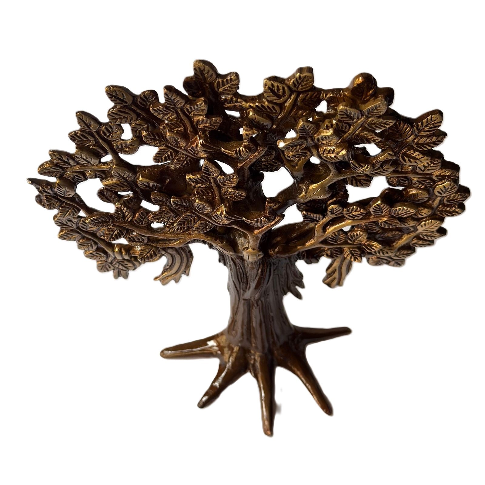 Svarn Studio Brass Kalpavriksha | Wish-Fulfilling Tree | Antique Gold Showpiece, Height 10.5 inch Premium Collection
