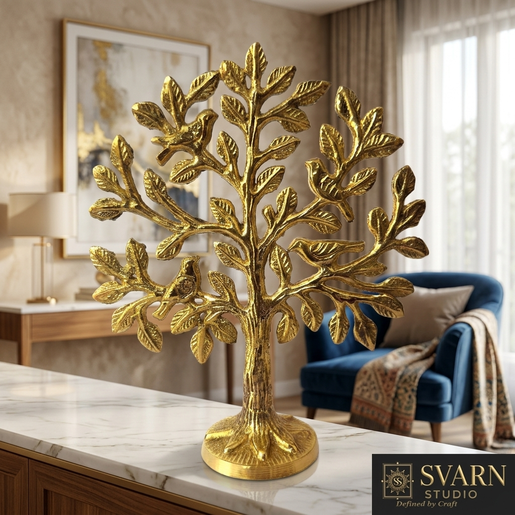 Svarn Studio Brass Tree of Life - Product Shot on White Background