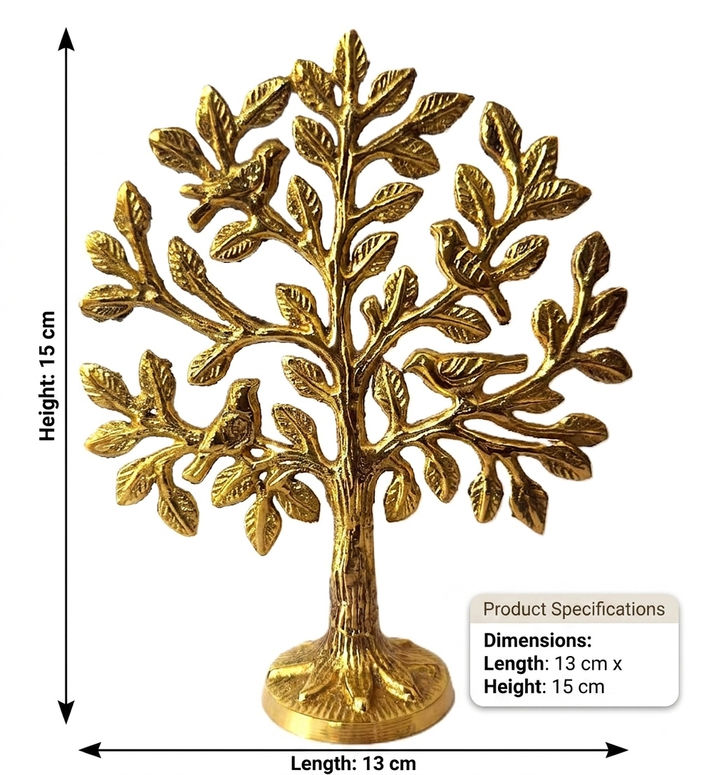Svarn Studio Brass Tree of Life - Dimensions 13cm x 15cm