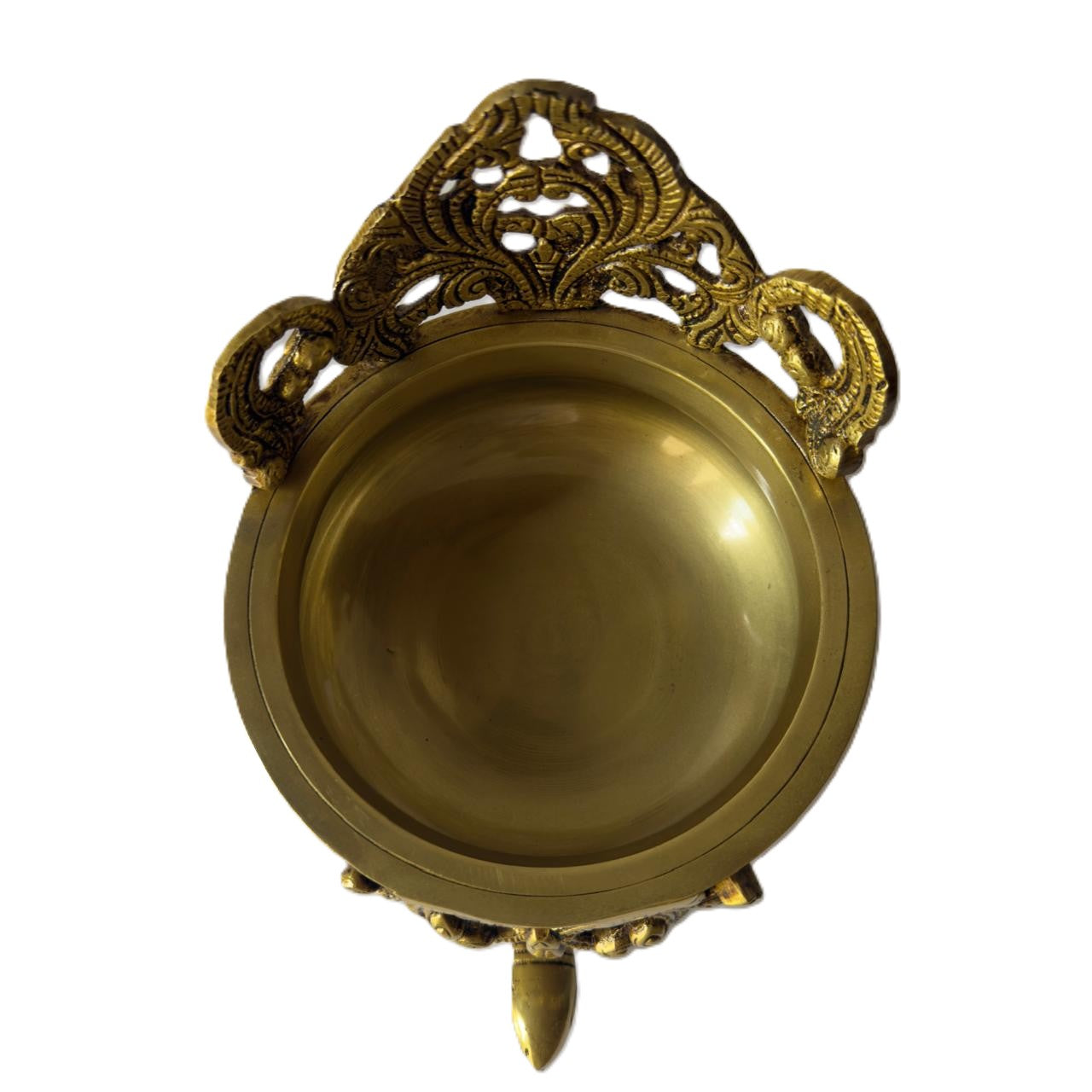 Svarn Studio Brass Designer Urli with Tortoise Base | Vastu Yantra | Antique Gold | 22 cm