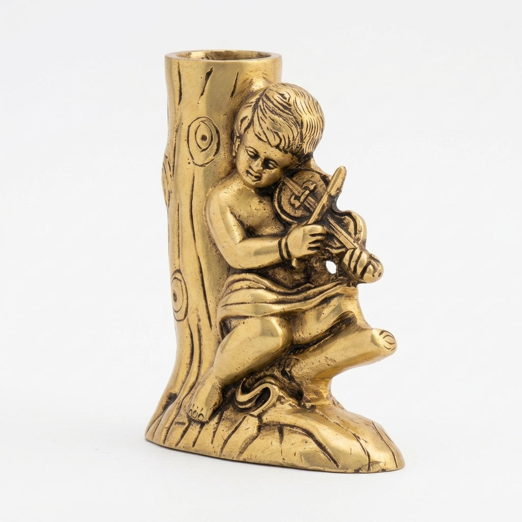 Svarn Studio Brass Pen Stand, Handcrafted Premium Antique Fine Design