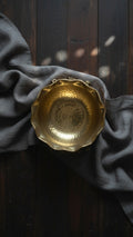 Svarn Studio pure antique brass rose bowl handcrafted urli floating flower bowl hammered finish home decor